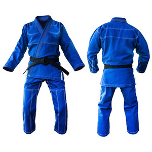 Uniforme de Judo Azul para Niños, 100% Algodón, Ropa de Artes Marciales Resistente, Corte Regular, Kit Infantil con Cinturón Negro - Product Image 1