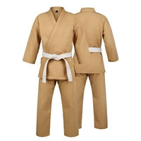 Traje de Karate Personalizado en Color Liso, Alta Elasticidad, Hecho de Material Duradero de Poliéster y Algodón, Conjunto de Uniformes de Karate Personalizados