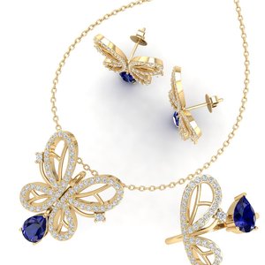 REYES Prix de Gros – Parures de Bagues en Argent Sterling 925 avec Saphir Bleu Taille Poire de 1,94 Carat pour Femme, Bijoux Fins en Moissanite - Product Image 3