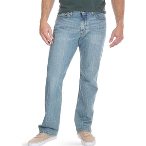 กางเกงยีนส์ทรงตรงผู้ชายสไตล์คลาสสิก ลำลอง สตรีทแฟชั่น ทรงเข้ารูป สีฟ้าฟอก ซัมเมอร์/วินเทอร์ ระบายอากาศได้ดี คุณภาพสูง สไตล์เรโทร - Product Image 1