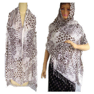 Elegant <b>Leopard</b> Animal <b>Print</b> Viscose Designer Scarf for Women Lightweight Luxury Fashion <b>Accessory</b> with Soft Breathable Fabric - Product Image 3