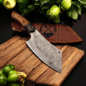 Brand New Edition Handmade Damascus Steel Raindrop Chef Cleaver Knife w/Exotic Wood Handle 12" Extra Sharp Kitchen Chopper Knife - Product Image 4
