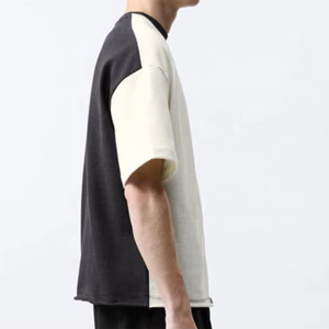 T-shirt décontracté pour homme en coton tricoté minimaliste, col rond, manches courtes, coupe ample, respirant, écologique, séchage rapide, idéal pour l'été - Product Image 4