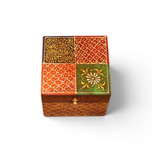 Boîte à bijoux en bois colorée artisanale |   Boîte de rangement décorative pour souvenirs |   Boîte cadeau multifonctionnelle faite à la main (empilable) - Product Image 4