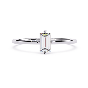 แหวนหมั้นเพชรทรงบาแก็ตต์สำหรับผู้หญิง น้ำหนัก 0.30 กะรัต เพชรเพาะเลี้ยง ความสะอาดระดับ VVS ทองคำแท้ 18K ขายส่งสำหรับงานแต่งงาน - Product Image 1