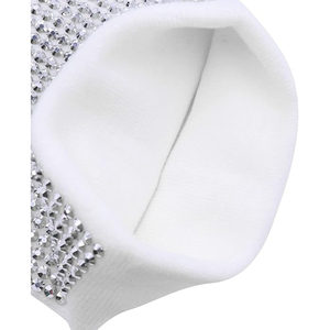 Custom Logo Black Rhinestone Beanie Hat Rib Knit Winter Warm <b>Cap</b> Women <b>Men</b> Soft Stretch Streetwear Skull <b>Cap</b> - Product Image 4