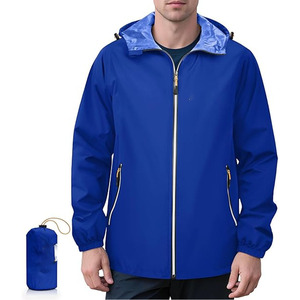 Softshell <b>Jacket</b> <b>Men</b>’s Ultra-<b>Lightweight</b> Packable Windbreaker – Waterproof Emergency Shell with Integrated Travel Pouch - Product Image 1