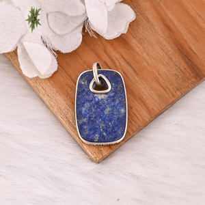 Hot Selling 925 Sterling Silver <b>Lapis</b> <b>Lazuli</b> <b>Pendant</b> Carving Gemstone Cute Women Charm <b>Pendant</b> Necklace - Product Image 5
