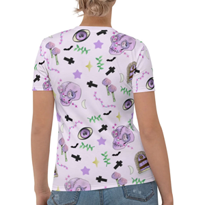 Camiseta estampada linda para mujer, manga corta, cuello redondo, algodón, corte regular, para todas las estaciones - Product Image 2
