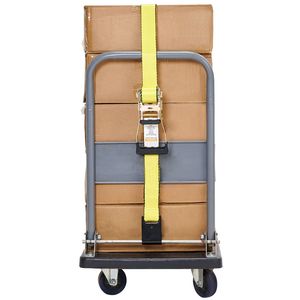 Cinghie a cricchetto Premium 10PK, resistenza alla rottura 4500 kg, 5 cm x 9 m, con ganci per binari E-Track, certificate TUV, per carichi pesanti - Product Image 3
