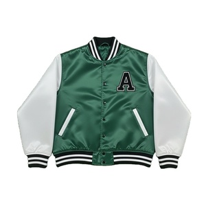 แจ็คเก็ตบอมเบอร์ผ้าซาตินลำลอง แจ็คเก็ตวาร์ซิตี้ผ้าซาตินแบบสั่งทำ แจ็คเก็ตเบสบอลปักอักษร แจ็คเก็ตเลตเตอร์แมนแบบยูนิเซ็กซ์ - Product Image 6