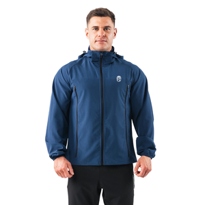 เสื้อแจ็คเก็ตกันลมแบบมีฮู้ดสำหรับผู้ชาย กันน้ำ เหมาะสำหรับกีฬากลางแจ้ง แบบซิป OEM ขายส่ง ผู้ผลิตจำนวนมาก - Product Image 4