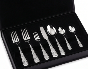 Juego de cubiertos plateados con diseño de Papá Noel, 5 piezas (tenedor, cuchara, cuchillo), aptos para lavavajillas, para uso en fiestas. - Product Image 6