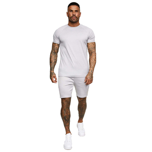 Ensemble de shorts de jogging pour hommes, taille plus, décontractés, respirants, avec logo personnalisé, deux pièces, OEM, 100% coton - Product Image 4