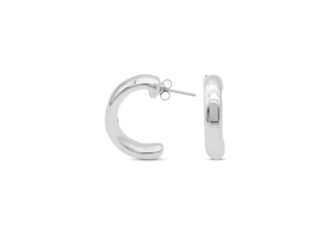 Boucles d'oreilles clous demi-cercle simples [dia. 4,0 mm] - Product Image 1