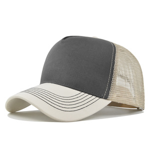 Cotton Mesh Trucker Hat Adjustable Snapback Baseball Cap Breathable Outdoor Style Classic Cotton Trucker Cap OEMODM - Product Image 4