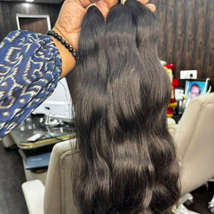 Extensions de cheveux naturels ondulés et raides, extensions de cheveux humains légers et écologiques, lot en vrac - Product Image 1