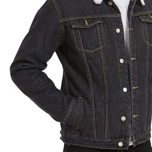 Blouson en jean blanc classique pour homme, grande taille, respirant, écologique, tendance hiver, personnalisable, 100 % coton sur le devant - Product Image 5