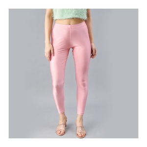 Womens Shimmer Ankle-Length High Waist Stretchable 100% Cotton Eco-Friendly Casual Fashion <b>Leggings</b> - Product Image 2