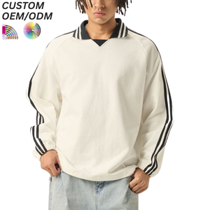 Sudadera de cuello redondo para hombre, diseño minimalista, bordado, personalizable, con efecto deslavado, logotipo personalizado, OEM ODM - Product Image 1