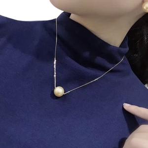 Collier de perles d'eau douce de Zhuji, 6-7 mm, presque parfait, forte brillance, luxe, superposé, pendentif tendance, légers défauts, vente en gros - Product Image 5