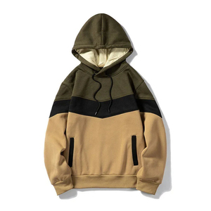 Sweat à capuche personnalisé 100 % coton molletonné, couleur unie, coupe ample pour homme, épais, style streetwear printemps - Product Image 3