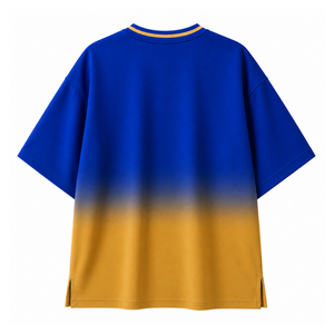 Camiseta Oversize para Mujer Sigma Gamma Rho, Azul y Dorado, Casual, Holgada, con Cuello en V, Diseño Gráfico de Hermandad, Ropa Universitaria Griega - Product Image 4
