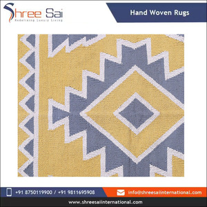 Handcrafted Eco-Friendly Cotton and Wool Woven Flatweave Rugs Reversible Soft Lightweight <b>Decorative</b> for <b>Bedroom</b> Living Room - Product Image 4