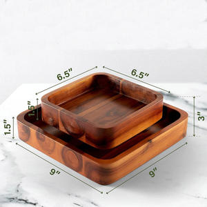 Handmade Wooden Square Serving Bowl With <b>Lid</b> Minimalist <b>Design</b> For Food Serving Gifting <b>By</b> AALIYAN IMPEX - Product Image 3