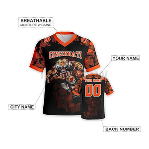 Maillot de football américain personnalisé pour homme, vert uni, séchage rapide, polyester, manches courtes, col en V, service OEM, nom et numéro de l'équipe - Product Image 4