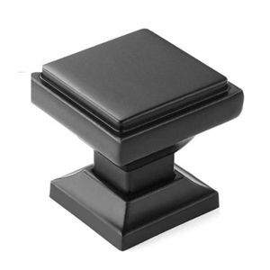 Modern Matte Black Square Cabinet Knobs Solid Zinc Alloy Hardware <b>Pulls</b> for Kitchen Cabinets Drawers Vanities - Product Image 1