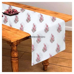 Best Selling 100% Pure Cotton Fabric Table <b>Runner</b> Traditional Hand Block Printed Woven Floral Pattern For Wedding Events Home - Product Image 3