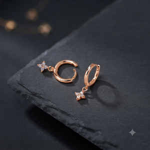 Classic <b>Huggies</b> Hoop <b>Earrings</b> With Moissanite Round Cut Moissanite Cute Alloy Women's Wedding Jewelry - Product Image 3