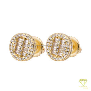 Modernos pendientes de diamantes cultivados en laboratorio con corte baguette, plata de ley 925 chapada en oro, joyería premium para mujer - Product Image 3