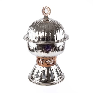 Hammered Stainless Steel Dome Hotpot Casserole with Decorative Stand Buffet Food Warmer for Hotel Catering Restaurant - Product Image 3