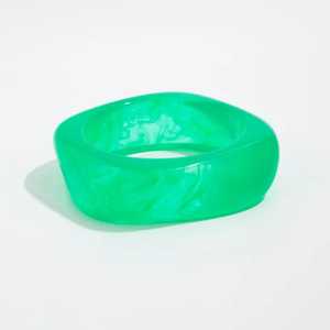 Ensemble de bracelets en résine rose, vert, violet, crème, marron – Collection classique unisexe tendance géométrique pour fêtes - Product Image 6