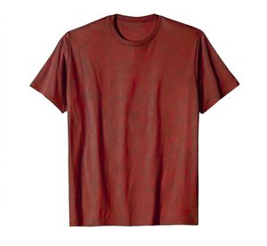T-shirt pour homme en coton rouge, col rond, coupe classique, manches courtes, couleur unie, jersey décontracté, style col rond - Product Image 5