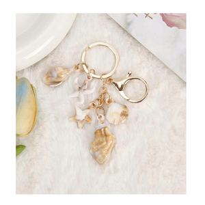 พวงกุญแจเปลือกหอยธรรมชาติพร้อมห่วงโลหะสำหรับใช้ในชีวิตประจำวัน - Product Image 2