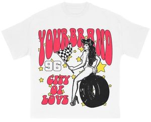 Custom Summer Acid Wash 100%Cotton Screen Printing Stone Washing Vintage Tee Shirt Hip Hop T-shirt and Shorts <b>Sets</b> for Men - Product Image 2