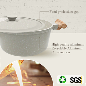 Stylish Non Stick Casserole Pot With Titanium Enhanced Coating Durable Aluminum Construction Tempered Glass Lid - Product Image 5