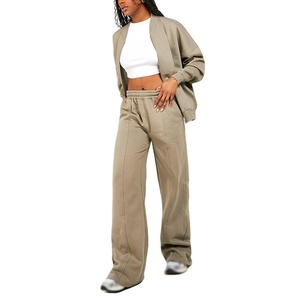 Último estilo de alta calidad para mujer, chándal informal transpirable de talla grande para mujer, chándal con logotipo bordado de lana sólida 2026 - Product Image 4