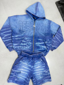 Conjunto Deportivo de Dos Piezas para Hombre, Pantalones Cortos Holgados con Cordón y Sudadera con Cremallera, Personalizables y de Alta Calidad - Product Image 2