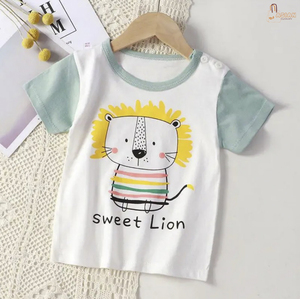 T-shirt à manches courtes pour garçons, col rond, 100% coton, décontracté, été - Product Image 2