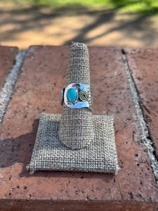 Paige Wallace Turquoise Adjustable <b>Ring</b> Sterling <b>Silver</b> Handmade Southwestern Boho <b>Statement</b> Jewelry Artisan Gift for Her - Product Image 1