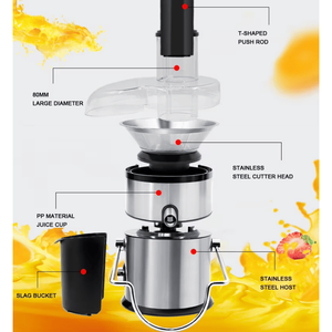 98275308 (JH3028) Estrattore di Succo Elettrico Multifunzione da 800W per Uso Domestico, Centrifuga con Bicchiere da 0,8L e Contenitore per Residui Senza BPA da 1,5L - Product Image 6