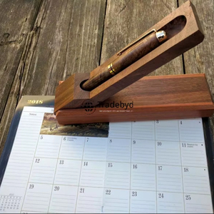 Polished <b>Solid</b> <b>Wood</b> Handcrafted Elegant Pen Holder Box <b>Desk</b> Organizer Gift for Writers and Professionals Tradebyd - Product Image 2
