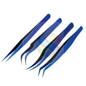 Pinzas de Precisión Profesional de Acero Inoxidable para Extensión de Pestañas, Logotipo Personalizado, Punta Recta, Punta Curva, Punta Puntiaguda Elite - Product Image 4