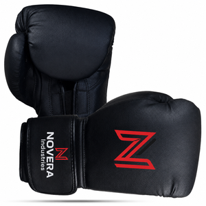 Gants de boxe en cuir véritable imperméables à doigts complets, design à lacets, évacuation de l'humidité, respirants, pour le sparring - Vente en gros - Product Image 3