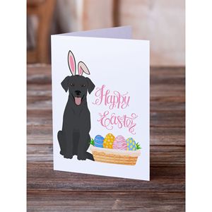 Lunatique A7 Taille 5x7 Black Labrador Retriever Cartes de voeux de Pâques Lot de 8 cartes vierges avec enveloppes - Product Image 2