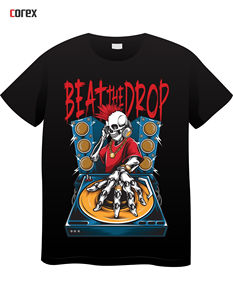 Camiseta de Algodón Tejido con Estampado DTF Personalizado, Estilo Vintage Negro, para Hombre y Mujer, Corte Regular, Antiencogimiento y Secado Rápido - Product Image 5